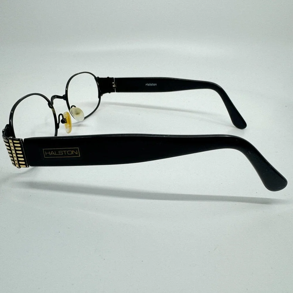 HALSTON Col.90 Eyeglasses Frame Full‎ Rim 52-20-138 Black Polished H9965